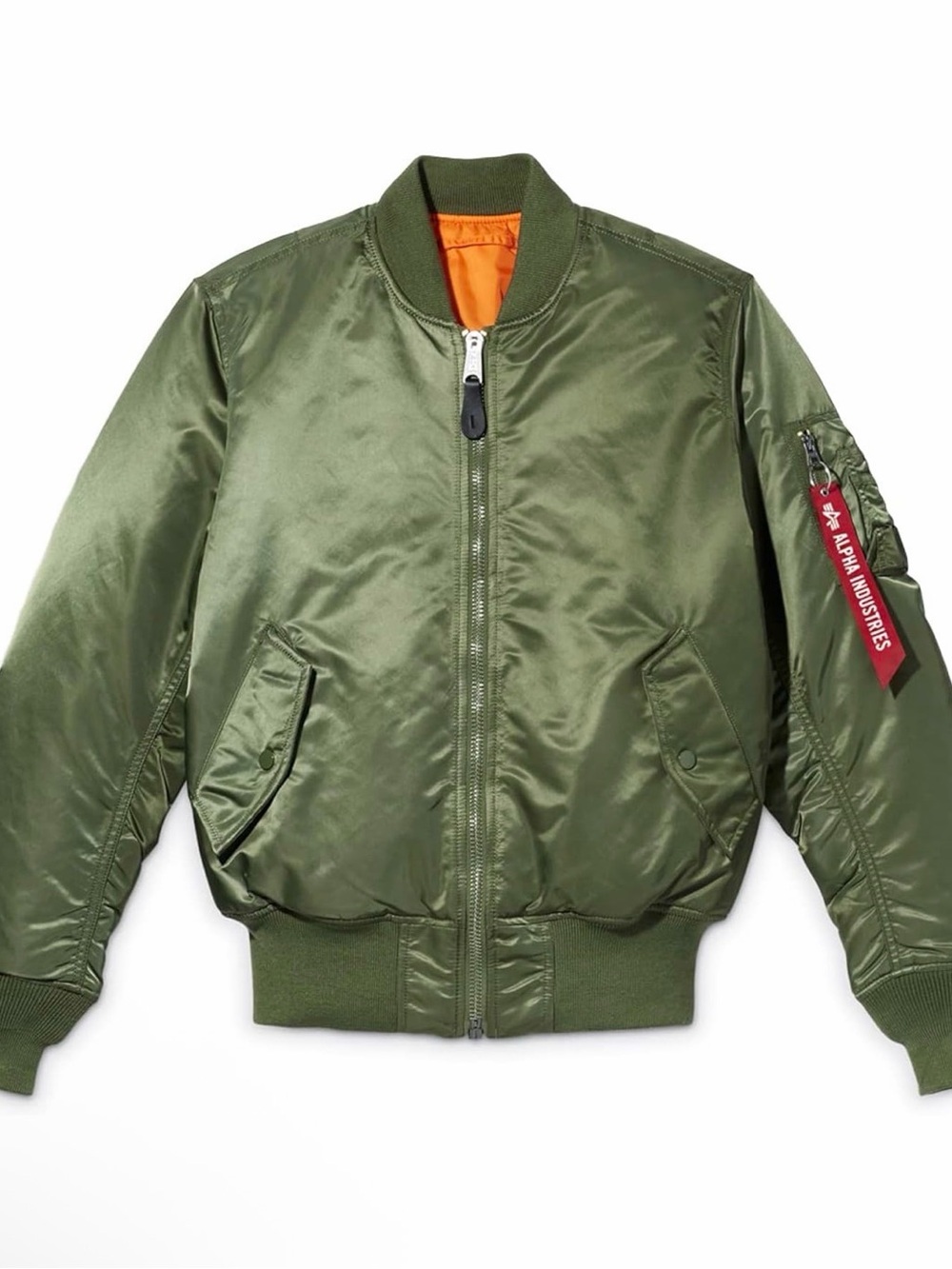 Like New Alpha Industries Men's Sage Green Bomber Flight Jacket